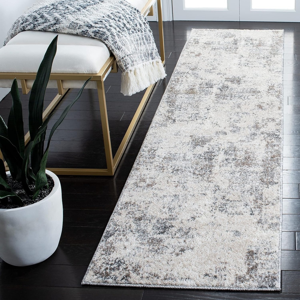 image:imageSAFAVIEH Area Rug 8x10  Aston Collection  Large  Navy amp Grey Modern Abstract Design NonShedding amp Easy Cleaning Ideal for Living Room Bedroom Office Dining Space ASN710NIvoryGrey