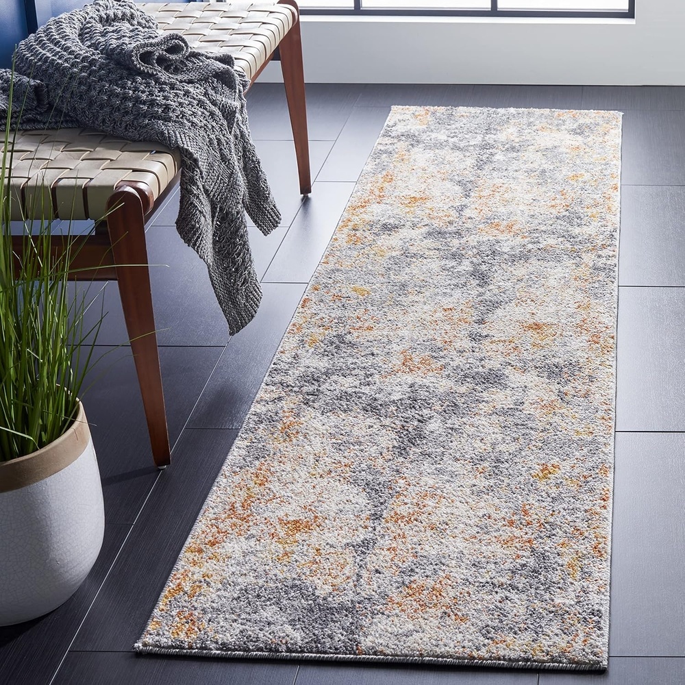 image:imageSAFAVIEH Area Rug 8x10 Aston Collection Large Navy amp Grey Modern Abstract Design NonShedding amp Easy Cleaning Ideal for Living Room Bedroom Office Dining Space ASN710NGreyGold
