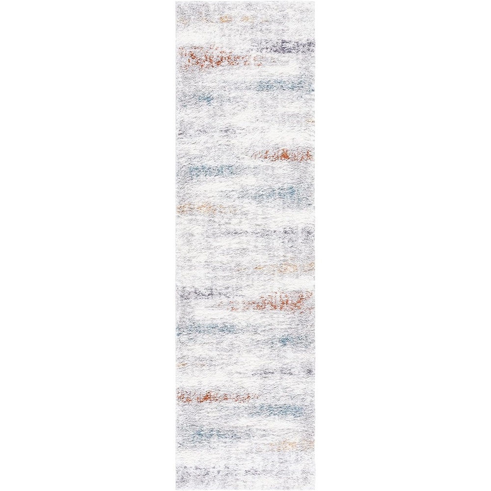 image:imageSAFAVIEH Area Rug 8x10 Berber Shag Collection Large Blue Rust amp Ivory Modern Design NonShedding amp Easy Cleaning Plush Thick Pile Ideal for Living Room Bedroom Dining Space BER581ABlue RustIvory