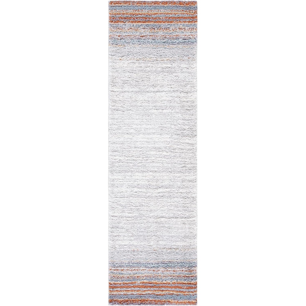 image:imageSAFAVIEH Area Rug 8x10 Berber Shag Collection Large Blue Rust amp Ivory Modern Design NonShedding amp Easy Cleaning Plush Thick Pile Ideal for Living Room Bedroom Dining Space BER571ABlue RustIvory