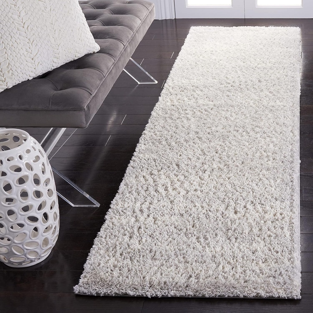 image:imageSAFAVIEH Area Rug 8x10 Berber Shag Collection Large Ivory amp Beige Modern Design NonShedding amp Easy Cleaning Plush Thick Pile Ideal for Living Room Bedroom Dining Space BER563AGreyIvory