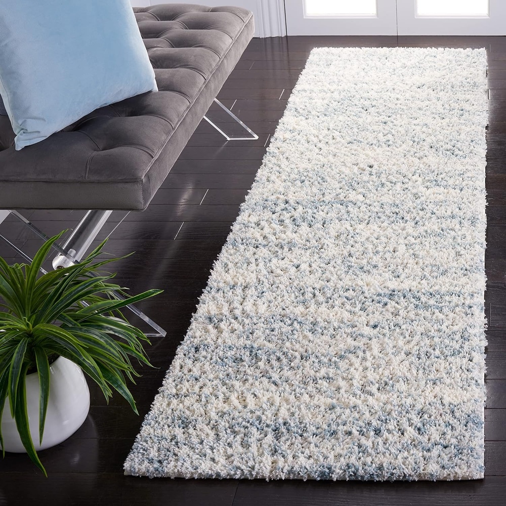 image:imageSAFAVIEH Area Rug 8x10 Berber Shag Collection Large Ivory amp Beige Modern Design NonShedding amp Easy Cleaning Plush Thick Pile Ideal for Living Room Bedroom Dining Space BER563AIvoryLight Aqua