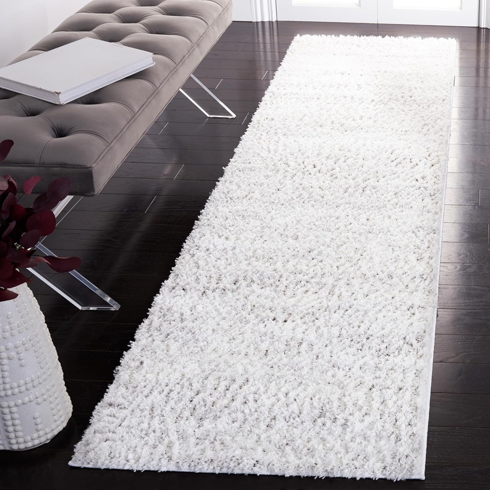 image:imageSAFAVIEH Area Rug 8x10 Berber Shag Collection Large Ivory amp Beige Modern Design NonShedding amp Easy Cleaning Plush Thick Pile Ideal for Living Room Bedroom Dining Space BER563AIvoryLight Grey
