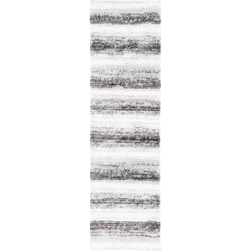 image:imageSAFAVIEH Area Rug 8x10 Berber Shag Collection Large Light Grey amp Grey Modern Stripe Design NonShedding amp Easy Cleaning Plush Thick Pile Ideal for Living Room Bedroom Dining BER561FLight GreyGrey
