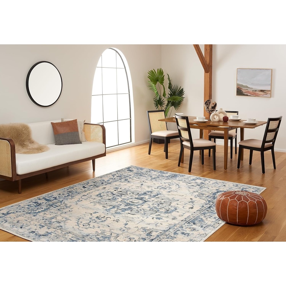 image:imageSAFAVIEH Area Rug 8x10 Charleston Collection Large Navy amp Creme Oriental Distressed Design NonShedding amp Easy Cleaning Ideal for Living Room Bedroom Office Dining Space CHL411NIvoryNavy