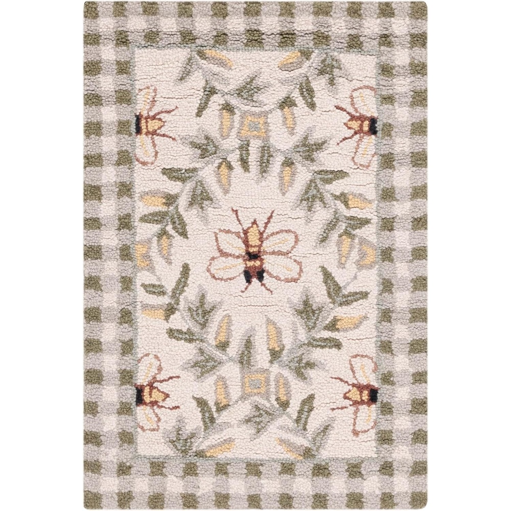 image:imageSAFAVIEH Area Rug 8x10 Chelsea Collection Large Ivory amp Green HandHooked Wool French Country Design Ideal for Living Room Bedroom Office Dining Space HK55AIvoryGreen