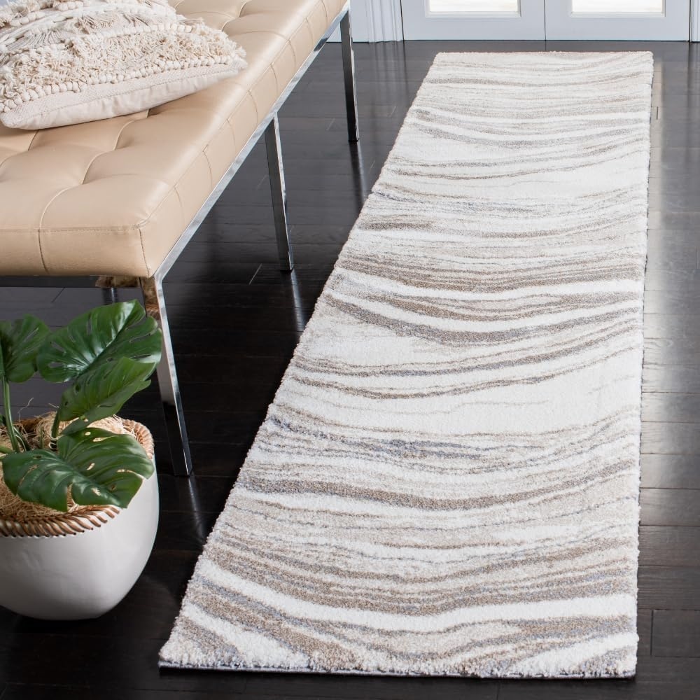 image:imageSAFAVIEH Area Rug 8x10 Cyrus Shag Collection Large Ivory amp Grey Modern Abstract Design NonShedding amp Easy Cleaning Ideal for Living Room Bedroom Office Dining Space CYR130AIvoryGrey