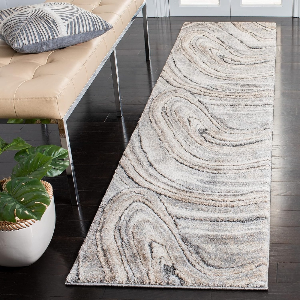 image:imageSAFAVIEH Area Rug 8x10 Cyrus Shag Collection Large Ivory amp Grey Modern Abstract Design NonShedding amp Easy Cleaning Ideal for Living Room Bedroom Office Dining Space CYR132AIvoryGrey