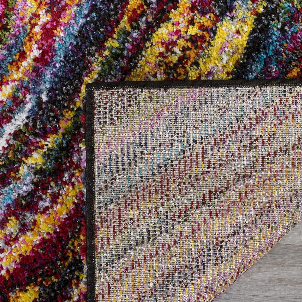 image:imageSAFAVIEH Area Rug 8x10  Fiesta Shag Collection  Large  Multi Modern Abstract Design NonShedding amp Easy Cleaning Ideal for Living Room Bedroom Dining Space FSG360MMulti Color