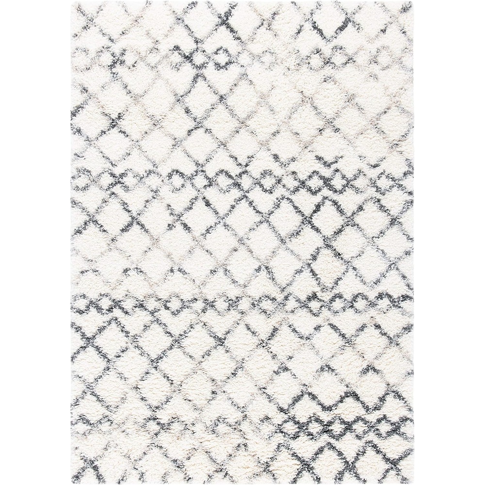 image:imageSAFAVIEH Area Rug 8x10 Fontana Shag Collection Large Ivory amp Grey Moroccan Pattern NonShedding amp Easy Cleaning Ultra Plush Thick Pile Ideal for Living Room Bedroom Dining Space FNT845AIvoryGrey