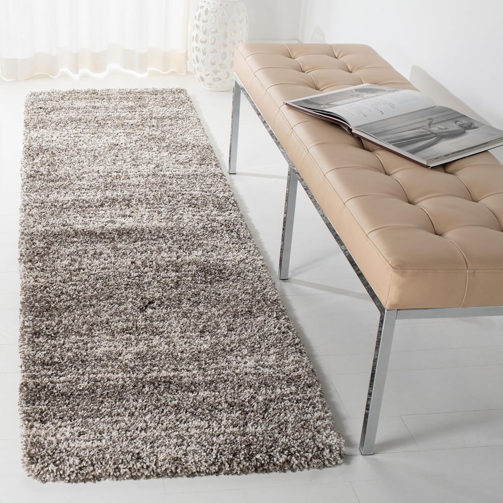 image:imageSAFAVIEH Area Rug 8x10  Hudson Shag Collection  Large  Grey amp Ivory Modern Design NonShedding amp Easy Cleaning Ultra Plush Thick Pile Ideal for Living Room Bedroom Dining Space SGH297FGreyIvory