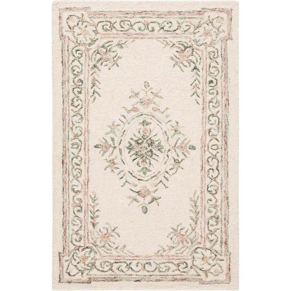 image:imageSAFAVIEH Area Rug 8x10  MicroLoop Collection  Large  Ivory amp Fuchsia Handmade Wool Ideal for Living Room Bedroom Office Dining Space MLP902RIvoryFuchsia