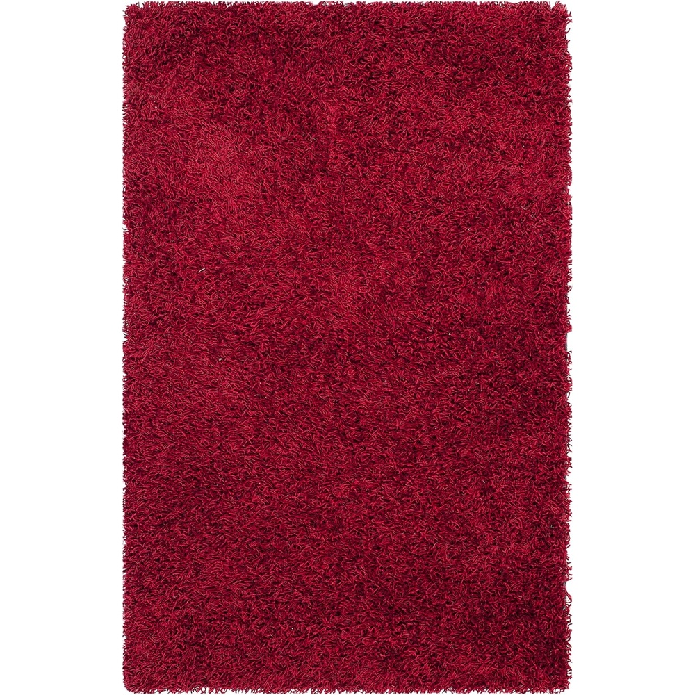 image:imageSAFAVIEH Area Rug 8x10 Monterey Shag Collection Large Creme Handmade Plush Thick Pile Ideal for Living Room Bedroom Dining Space SG851CRed