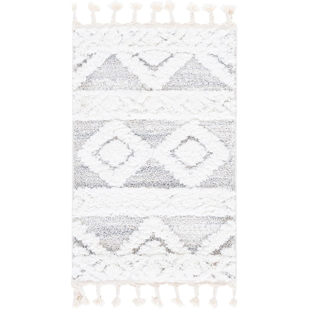 image:imageSAFAVIEH Area Rug 8x10  Moroccan Tassel Shag Collection  Large  Ivory amp Beige Boho Design NonShedding amp Easy Cleaning Plush Pile Ideal for Living Room Bedroom Dining Space MTS640AIvoryBeige