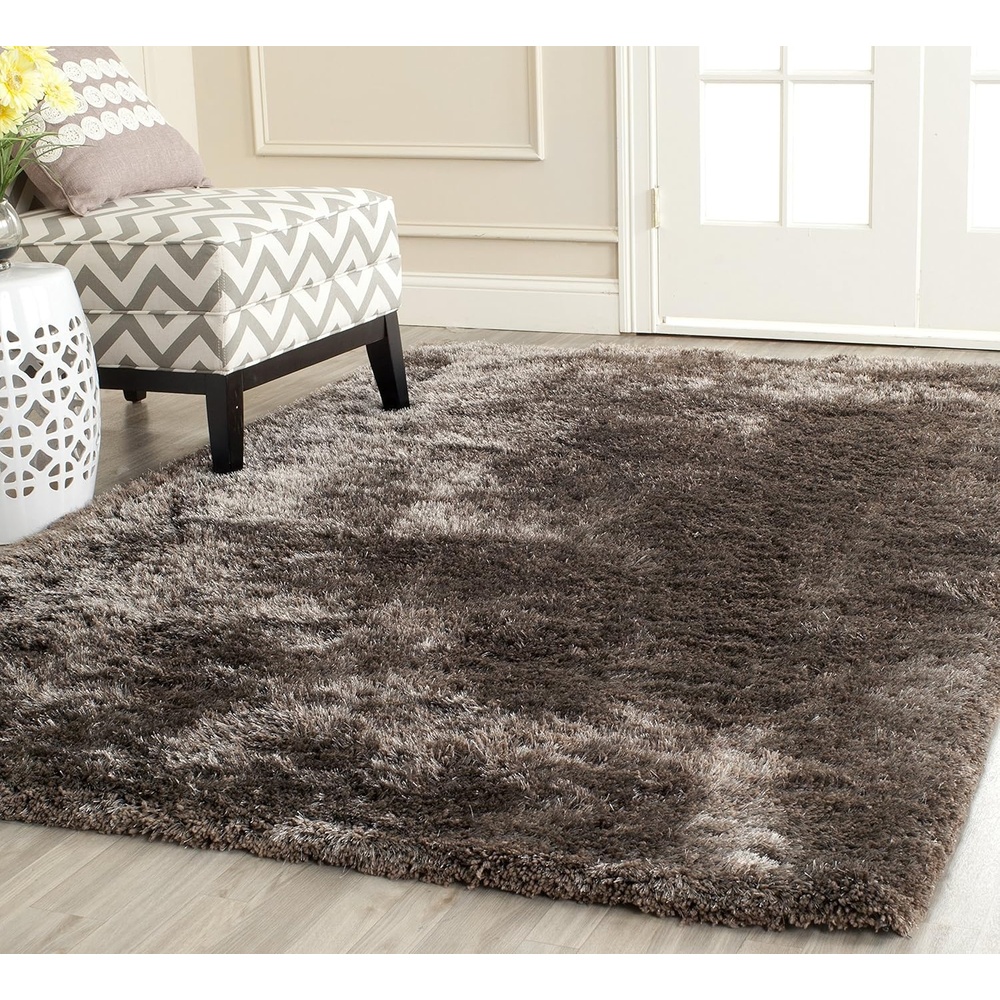 image:imageSAFAVIEH Area Rug 8x10 South Beach Shag Collection Large Snow White Handmade Ultra Plush Thick Pile Ideal for Living Room Bedroom Dining Space SBS562ALatte