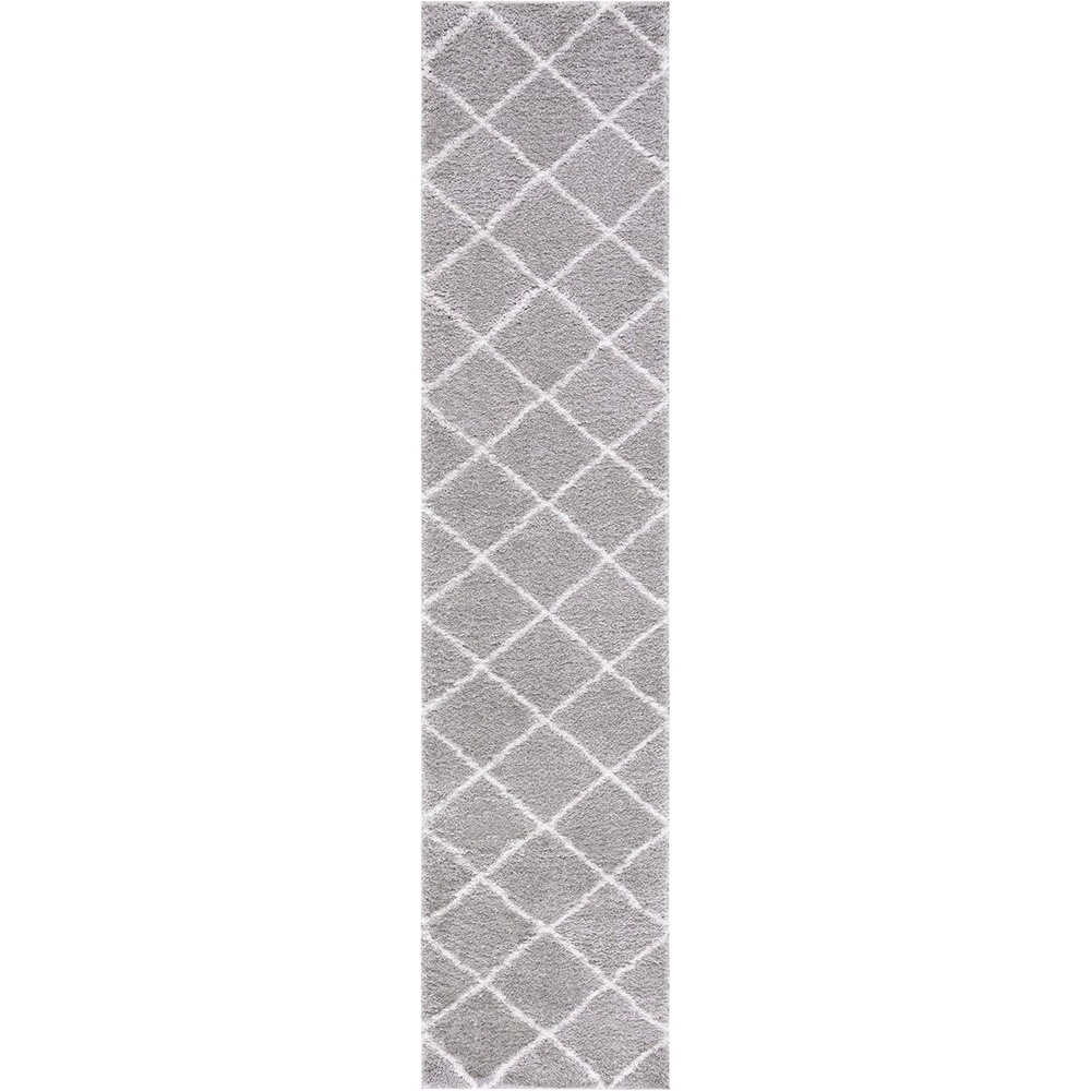 image:imageSAFAVIEH Area Rug 8x10 Tahoe Shag Collection Large Black amp White Trellis Pattern NonShedding amp Easy Cleaning Plush Thick Pile Ideal for Living Room Bedroom Dining Space THO676ZGreyWhite