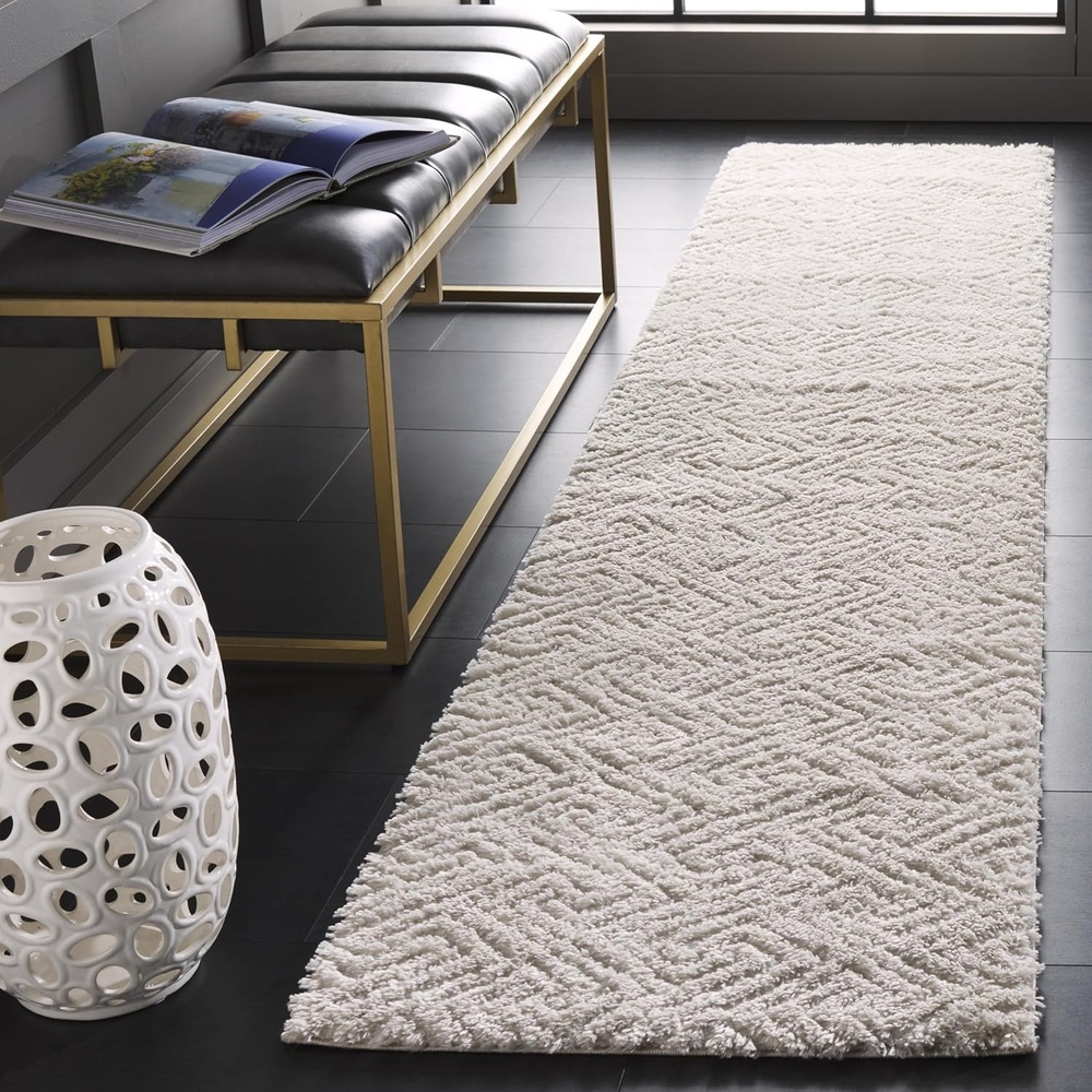 image:imageSAFAVIEH Area Rug 8x10  Tahoe Shag Collection  Large  Grey Modern Design NonShedding amp Easy Cleaning Plush Thick Pile Ideal for Living Room Bedroom Dining Space THO652FIvory
