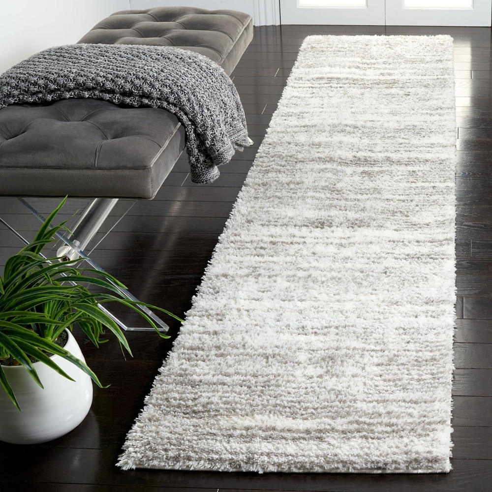 image:imageSAFAVIEH Area Rug 8x10 Tahoe Shag Collection Large Ivory amp Grey Modern Design NonShedding amp Easy Cleaning Plush Thick Pile Ideal for Living Room Bedroom Dining Space THO653AIvoryGrey