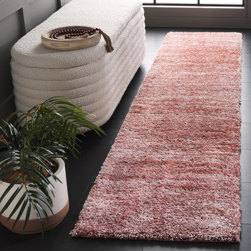 image:imageSAFAVIEH Area Rug 8x10 Tahoe Shag Collection Large Ivory amp Grey Modern Design NonShedding amp Easy Cleaning Plush Thick Pile Ideal for Living Room Bedroom Dining Space THO653APinkIvory