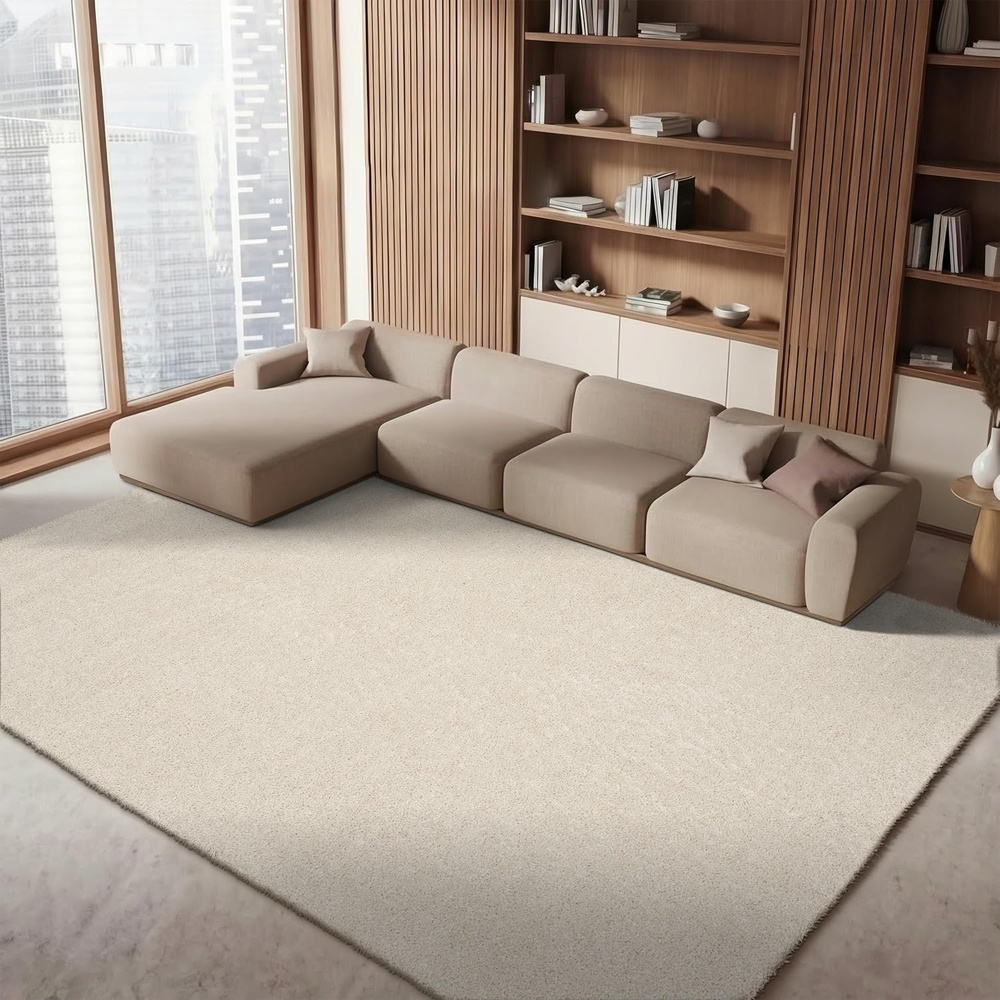 image:imageSAFAVIEH Area Rug 9x12  Arizona Shag Collection  Large  Cream Solid Design NonShedding amp Easy to Clean Ideal for Living Room Bedroom Dining Space ASG820A