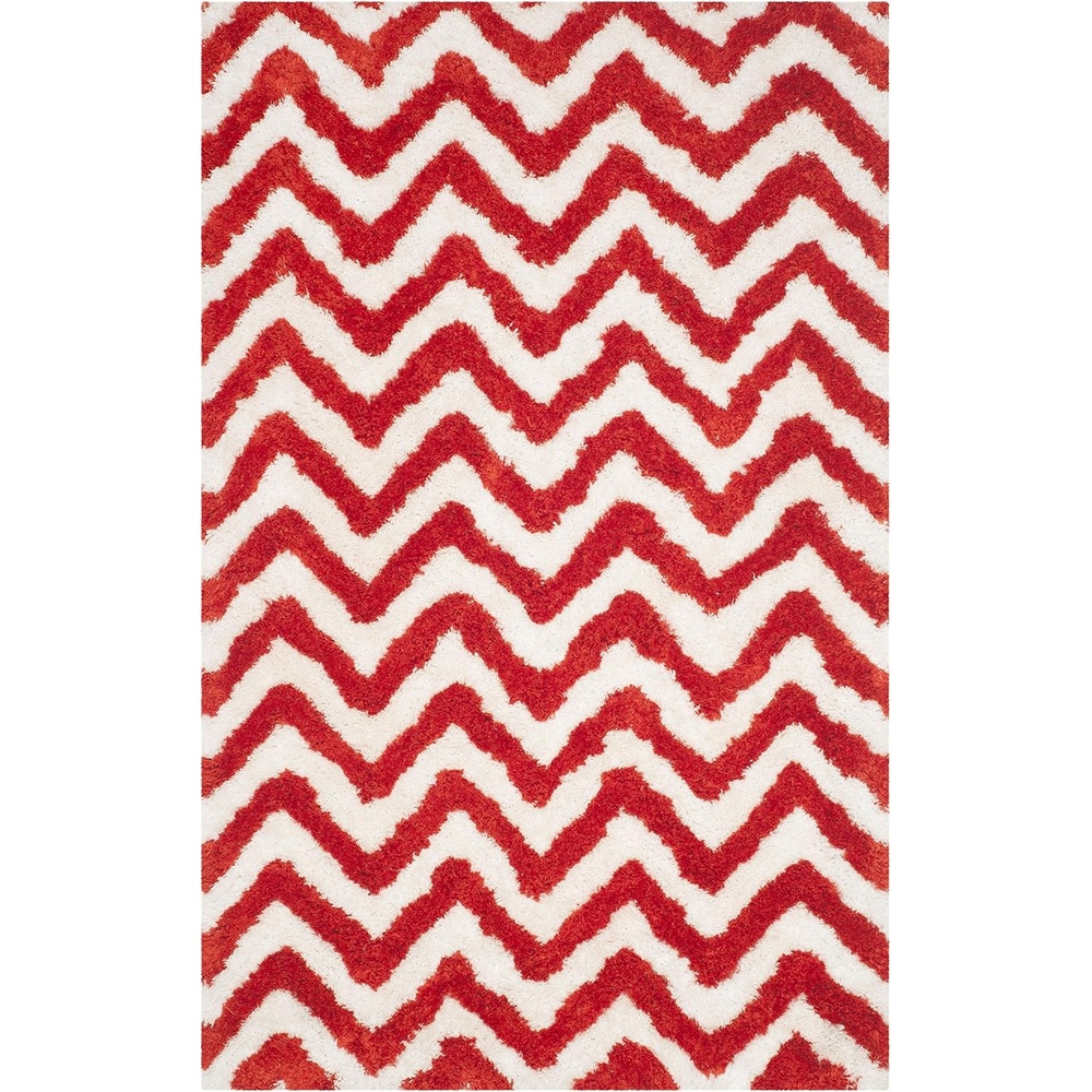 image:imageSAFAVIEH Barcelona Shag Collection Area Rug 9 x 12 Graphite amp Ivory Handmade Chevron 175inch Thick Ideal for High Traffic Areas in Living Room Bedroom BSG320DIvoryRust