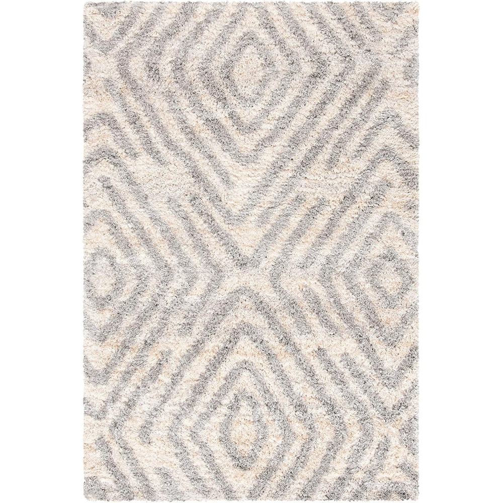 image:imageSAFAVIEH Berber Shag Collection Area Rug 9 x 12 Cream amp Grey Moroccan Design NonShedding amp Easy Care 12inch Thick Ideal for High Traffic Areas in Living Room Bedroom BER218ACreamGrey