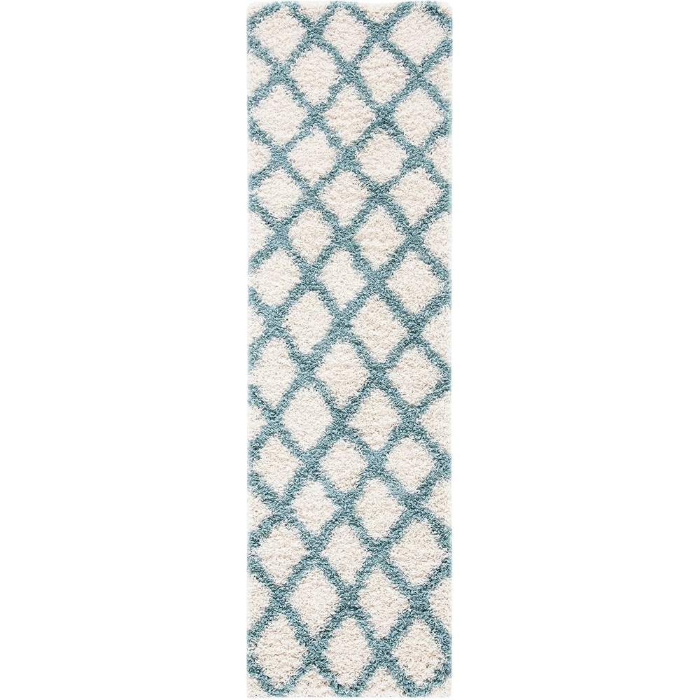 image:imageSAFAVIEH Dallas Shag Collection Area Rug 86 x 12 Dark Grey amp Ivory Trellis Design NonShedding amp Easy Care 15inch Thick Ideal for High Traffic Areas in Living Room Bedroom SGDS258AIvorySeafoam