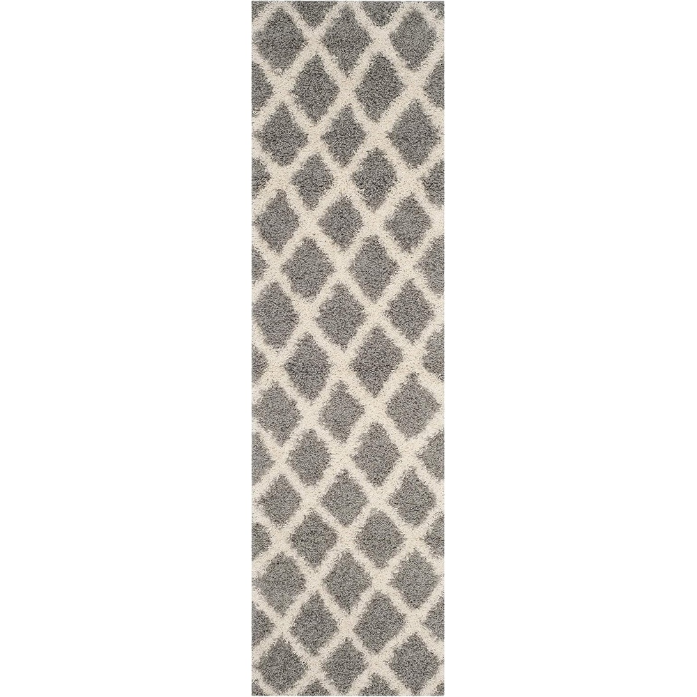 image:imageSAFAVIEH Dallas Shag Collection Area Rug 86 x 12 Dark Grey amp Ivory Trellis Design NonShedding amp Easy Care 15inch Thick Ideal for High Traffic Areas in Living Room Bedroom SGDS258AGreyIvory