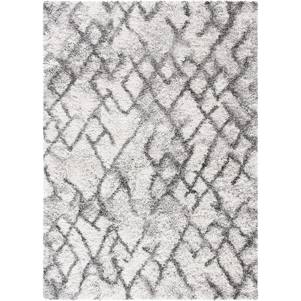 image:imageSAFAVIEH Horizon Shag Collection Area Rug  9 x 12 Ivory amp Rust Modern Abstract Design NonShedding amp Easy Care 25inch Thick Ideal for High Traffic Areas in Living Room Bedroom HZN894PGreyIvory