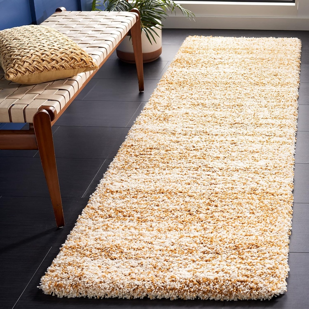 image:imageSAFAVIEH Hudson Shag Collection Area Rug 10 x 14 Ivory amp Grey Modern Abstract Design NonShedding amp Easy Care 2inch Thick Ideal for High Traffic Areas in Living Room Bedroom SGH295BIvoryGold