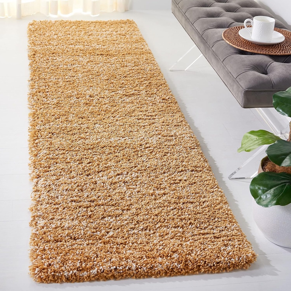 image:imageSAFAVIEH Hudson Shag Collection Area Rug 10 x 14 Ivory amp Grey Modern Abstract Design NonShedding amp Easy Care 2inch Thick Ideal for High Traffic Areas in Living Room Bedroom SGH295BGoldIvory