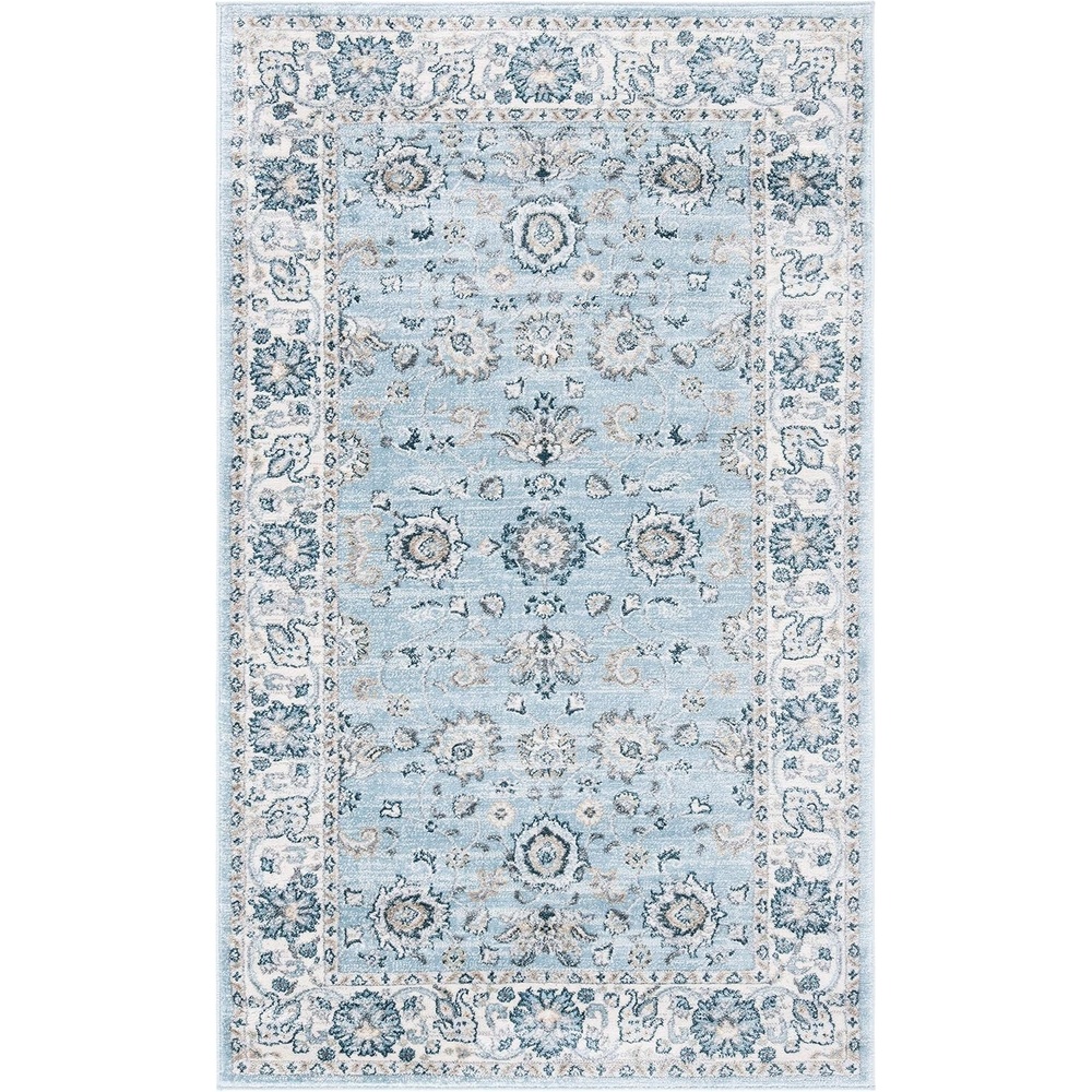 image:imageSAFAVIEH Isabella Collection Area Rug 9 x 12 Light Blue amp Cream Oriental Design NonShedding amp Easy Care Ideal for High Traffic Areas in Living Room Bedroom ISA940MLight BlueCream