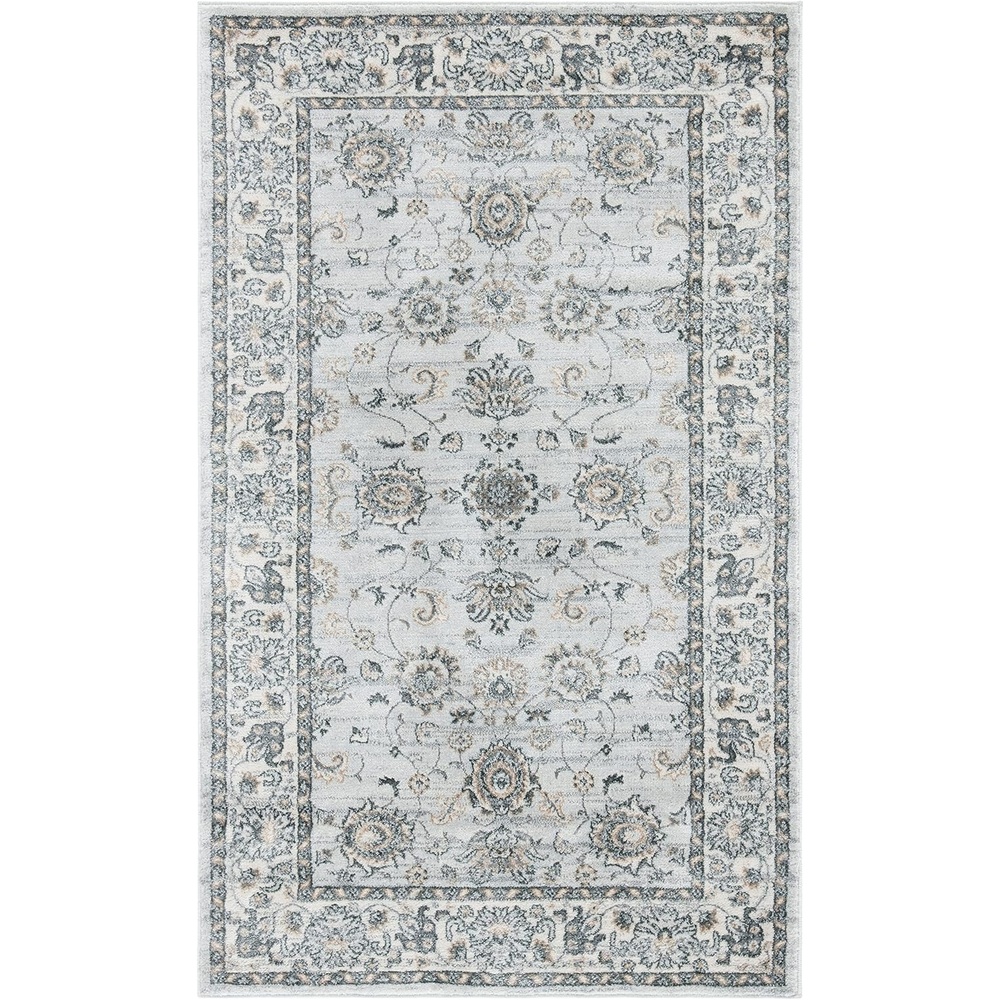 image:imageSAFAVIEH Isabella Collection Area Rug 9 x 12 Light Blue amp Cream Oriental Design NonShedding amp Easy Care Ideal for High Traffic Areas in Living Room Bedroom ISA940MLight GreyCream