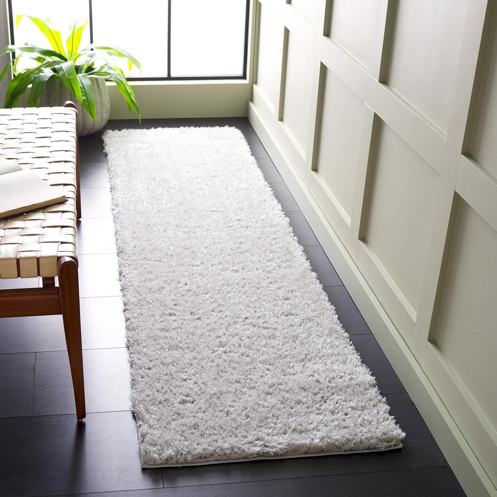 image:imageSAFAVIEH Lindsay Shag Collection Area Rug 9 x 12 Beige Modern Design 2inch Thick Ideal for the Living Room Dining Bedroom LNS560BGrey