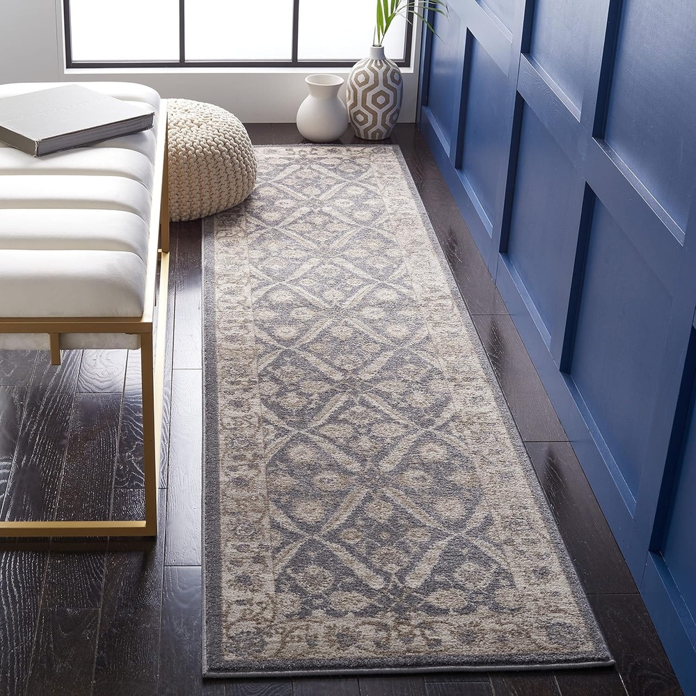 image:imageSAFAVIEH Sofia Collection Area Rug 9 x 12 Blue amp Beige Vintage Oriental Distressed Design NonShedding amp Easy Care Ideal for High Traffic Areas in Living Room Bedroom SOF378CDark GreyBeige