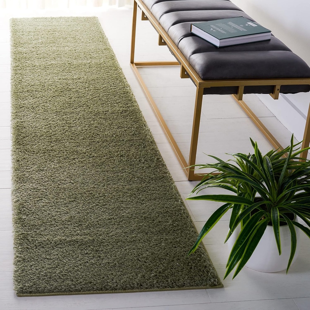 image:imageSAFAVIEH Tahoe Shag Collection Area Rug 9 x 12 Beige Solid Design NonShedding amp Easy Care 12inch Thick Ideal for High Traffic Areas in Living Room Bedroom THO670BSage