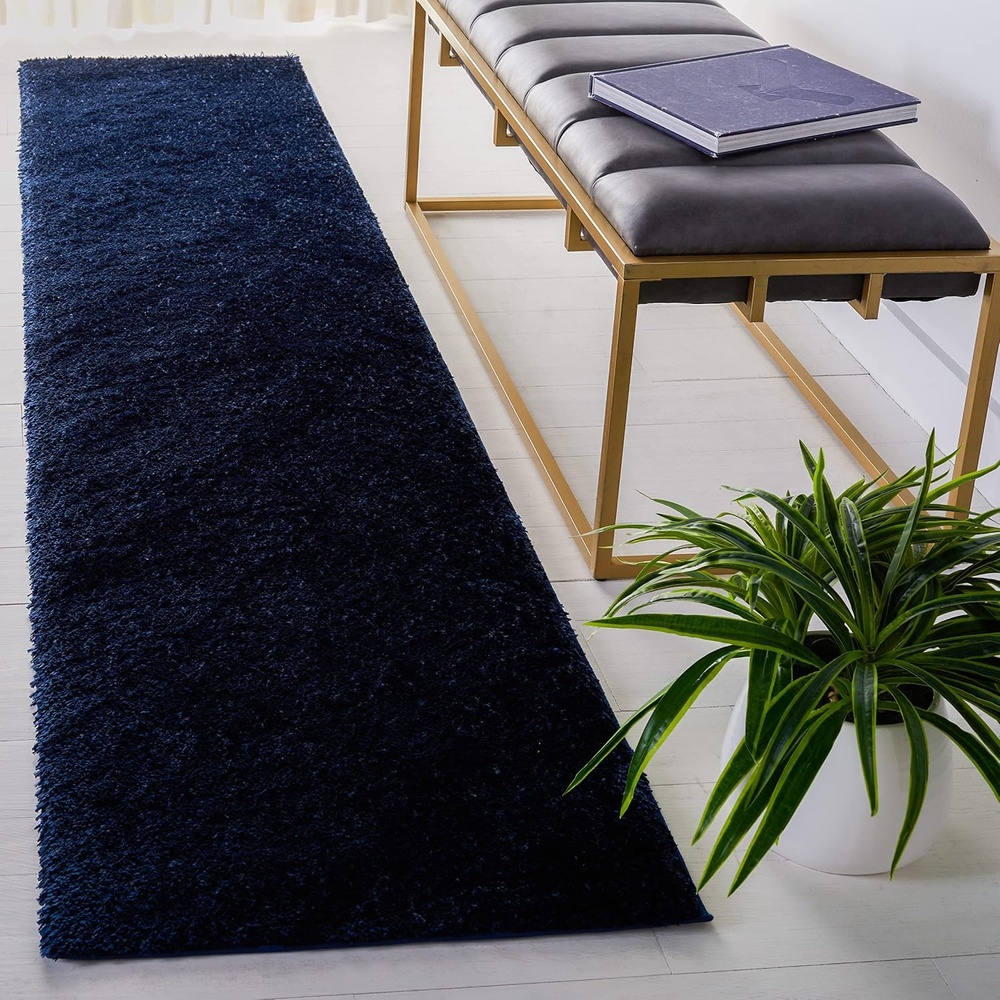 image:imageSAFAVIEH Tahoe Shag Collection Area Rug 9 x 12 Beige Solid Design NonShedding amp Easy Care 12inch Thick Ideal for High Traffic Areas in Living Room Bedroom THO670BNavy