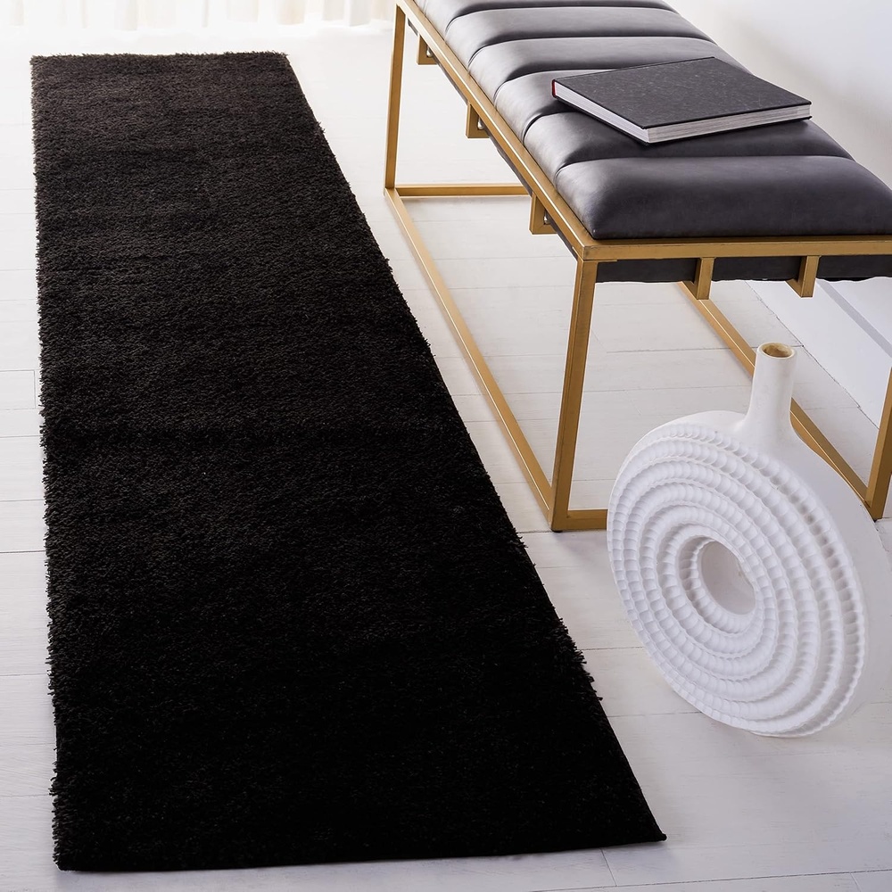 image:imageSAFAVIEH Tahoe Shag Collection Area Rug 9 x 12 Beige Solid Design NonShedding amp Easy Care 12inch Thick Ideal for High Traffic Areas in Living Room Bedroom THO670BBlack