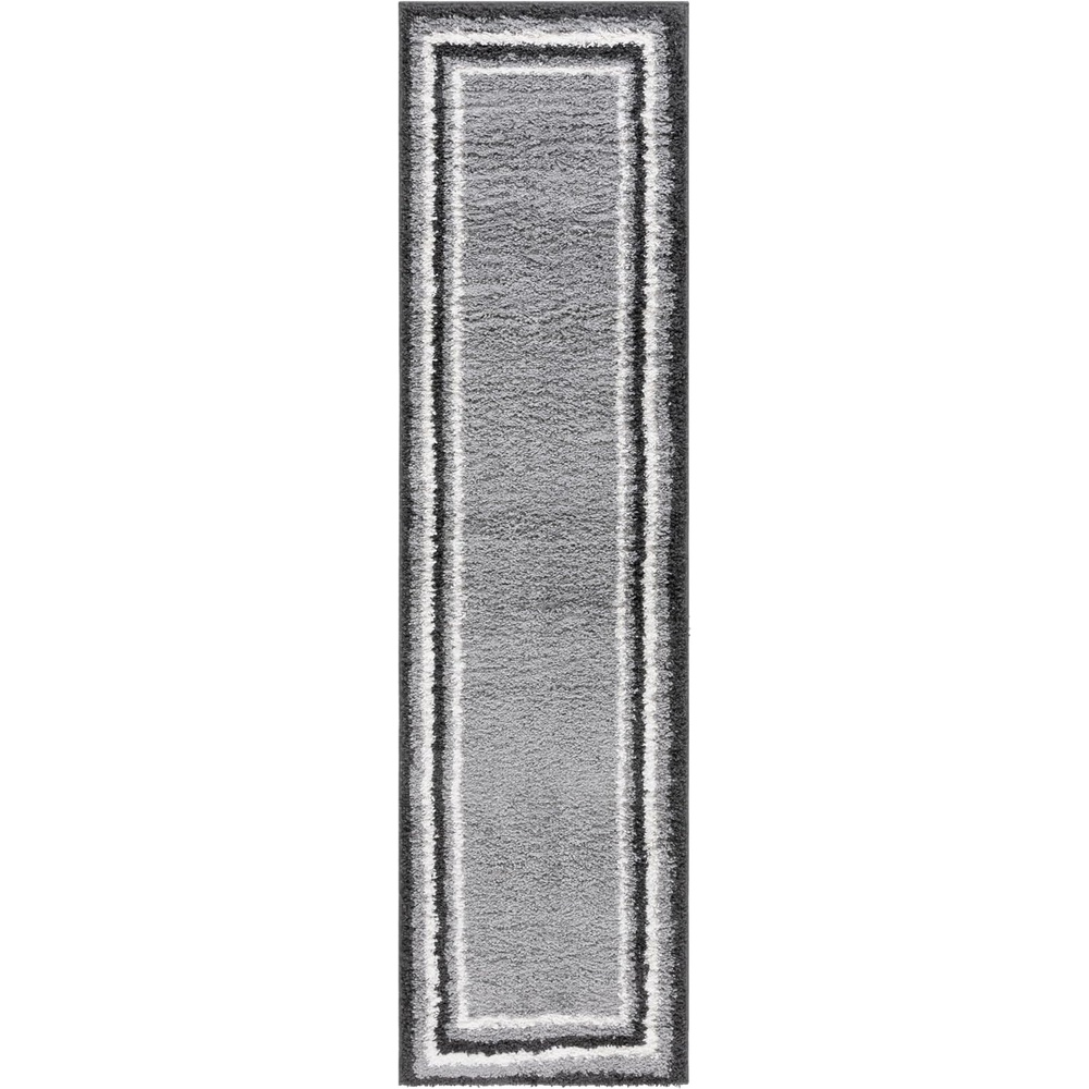 image:imageSafavieh Area Rug 8x10 Border amp Stripe Shag Collection Large Ivory amp Grey NonShedding amp Easy Cleaning Ultra Plush Thick Pile Ideal for Living Room Bedroom Dining Space BSP251FGreyBlack