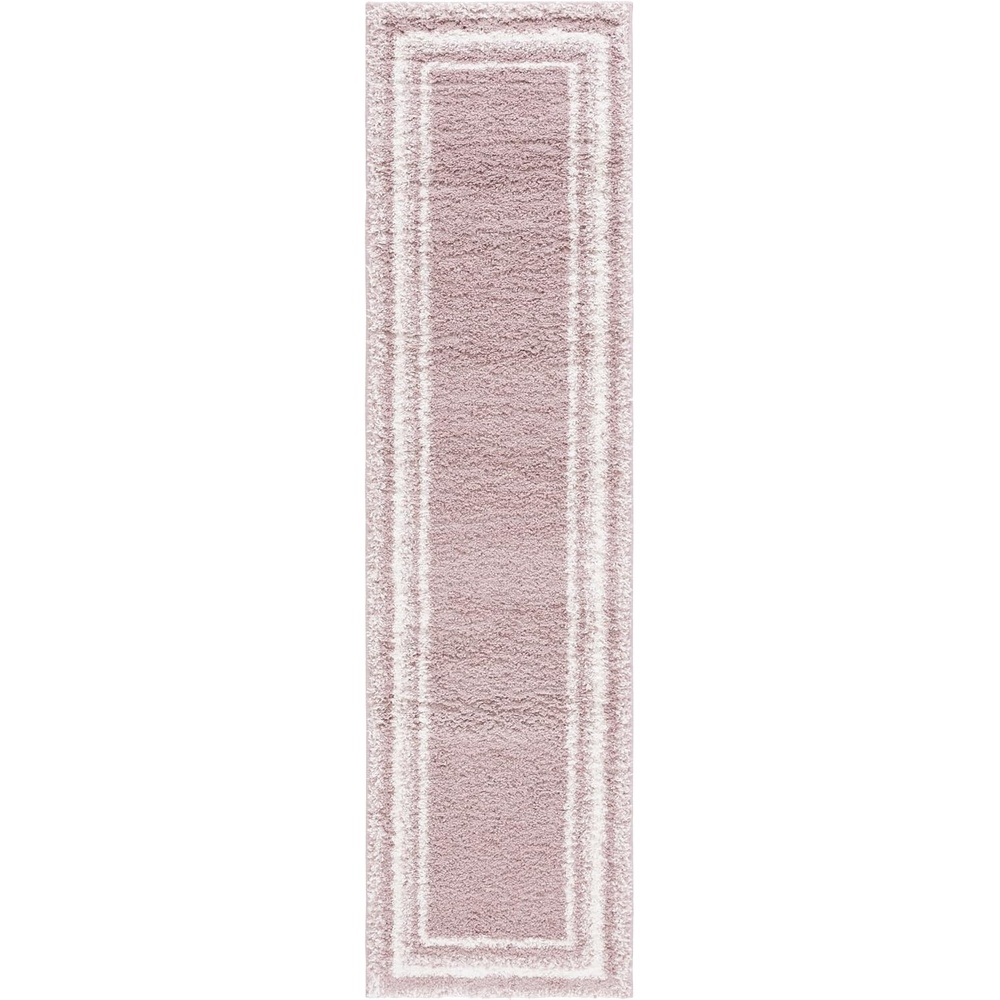 image:imageSafavieh Area Rug 8x10 Border amp Stripe Shag Collection Large Ivory amp Grey NonShedding amp Easy Cleaning Ultra Plush Thick Pile Ideal for Living Room Bedroom Dining Space BSP251FPinkIvory