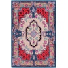 SAFAVIEH Area Rug 8×10 – Bellagio Collection – Large – Blue & Pink, Handmade Wool, Medallion Design, Ideal for Living Room, Bedroom, Office, Dining Space (BLG535M)(Ivory/Pink)