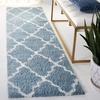 SAFAVIEH Area Rug 8×10 – Berber Shag Collection – Large – Dark Beige & Ivory, Moroccan Design, Non-Shedding & Easy Cleaning, Plush Thick Pile, Ideal for Living Room, Bedroom, Dining Space (BER575D)(Blue Rust/Ivory)
