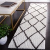 SAFAVIEH Area Rug 8×10 – Berber Shag Collection – Large – Ivory & Grey, Moroccan Design, Non-Shedding & Easy Cleaning, Plush Thick Pile, Ideal for Living Room, Bedroom, Dining Space (BER522F)(Ivory/Grey)
