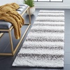 SAFAVIEH Area Rug 8×10 – Berber Shag Collection – Large – Light Grey & Grey, Modern Stripe Design, Non-Shedding & Easy Cleaning, Plush Thick Pile, Ideal for Living Room, Bedroom, Dining (BER561F)(Light Grey/Grey)