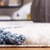 SAFAVIEH Area Rug 8×10 – Calico Shag Collection – Large – Ivory & Blue, Modern Design, Non-Shedding & Easy Cleaning, Ultra Plush Thick Pile, Ideal for Living Room, Bedroom, Dining Space (CLC118A)(Ivory/Blue)