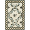 SAFAVIEH Area Rug 8×10 – Chelsea Collection – Large – Ivory & Green, Hand-Hooked Wool, French Country Design, Ideal for Living Room, Bedroom, Office, Dining Space (HK55A)(Ivory/Light Blue)