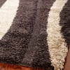 SAFAVIEH Area Rug 8×10 – Florida Shag Collection – Large – Cream & Dark Brown, Stripe Design, Non-Shedding & Easy Cleaning, Plush Thick Pile, Ideal for Living Room, Bedroom, Dining Space (SG451-1128)