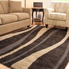 SAFAVIEH Area Rug 8×10 – Florida Shag Collection – Large – Cream & Dark Brown, Stripe Design, Non-Shedding & Easy Cleaning, Plush Thick Pile, Ideal for Living Room, Bedroom, Dining Space (SG451-1128)