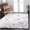 SAFAVIEH Area Rug 8×10 – Fontana Shag Collection – Large – Ivory & Green, Modern Design, Non-Shedding & Easy Cleaning, Ultra Plush Thick Pile, Ideal for Living Room, Bedroom, Dining Space (FNT848B)(Ivory/Grey)