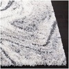 SAFAVIEH Area Rug 8×10 – Fontana Shag Collection – Large – Ivory & Green, Modern Design, Non-Shedding & Easy Cleaning, Ultra Plush Thick Pile, Ideal for Living Room, Bedroom, Dining Space (FNT848B)(Ivory/Grey)